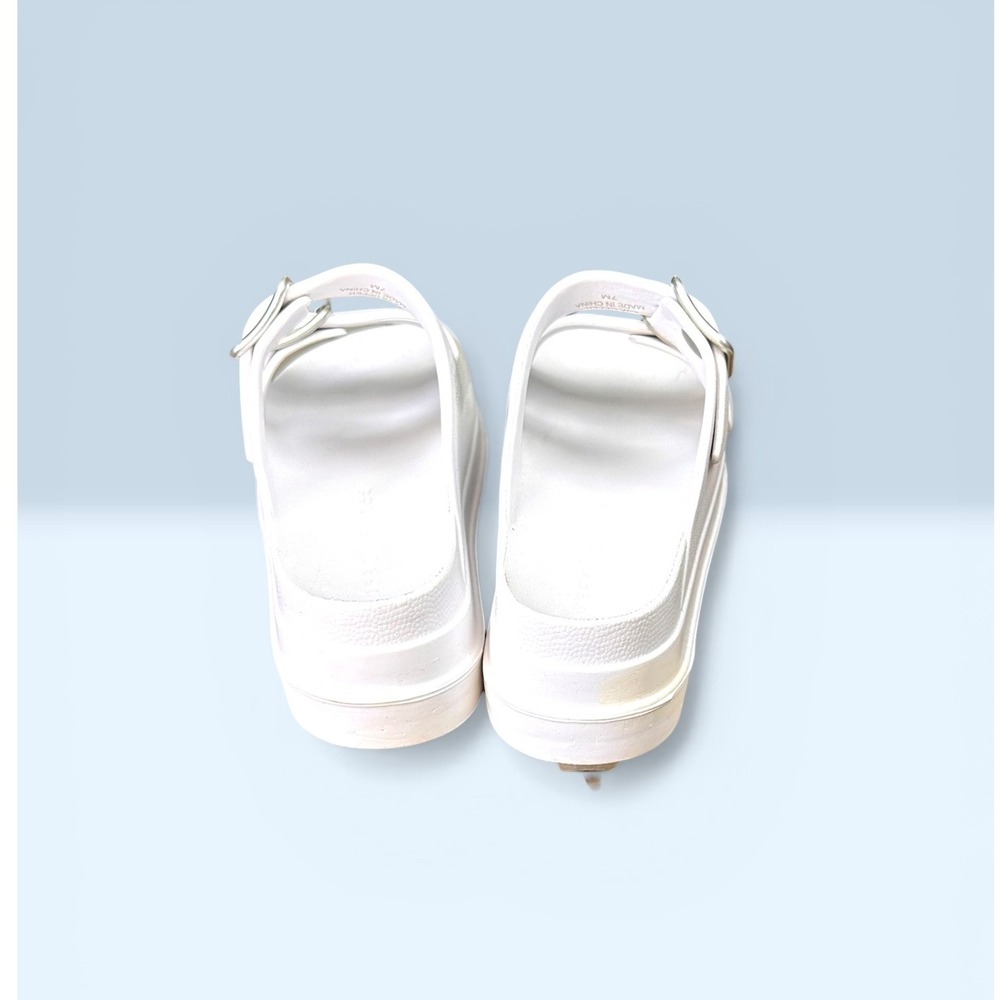 J/Slides NWOT Beach Slides Size 7 White Platform Double Buckle Sandals - Picture 6 of 10